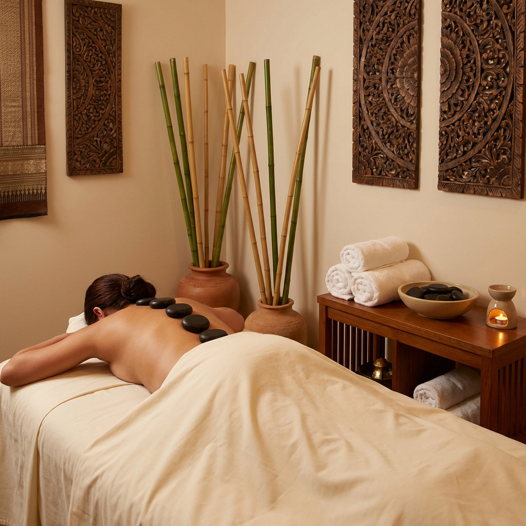 Luxurious hot stone massage